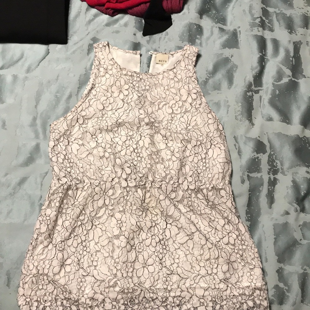 Ecru lace tank top